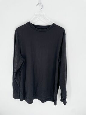 George Solid Black Long Sleeve T Shirt